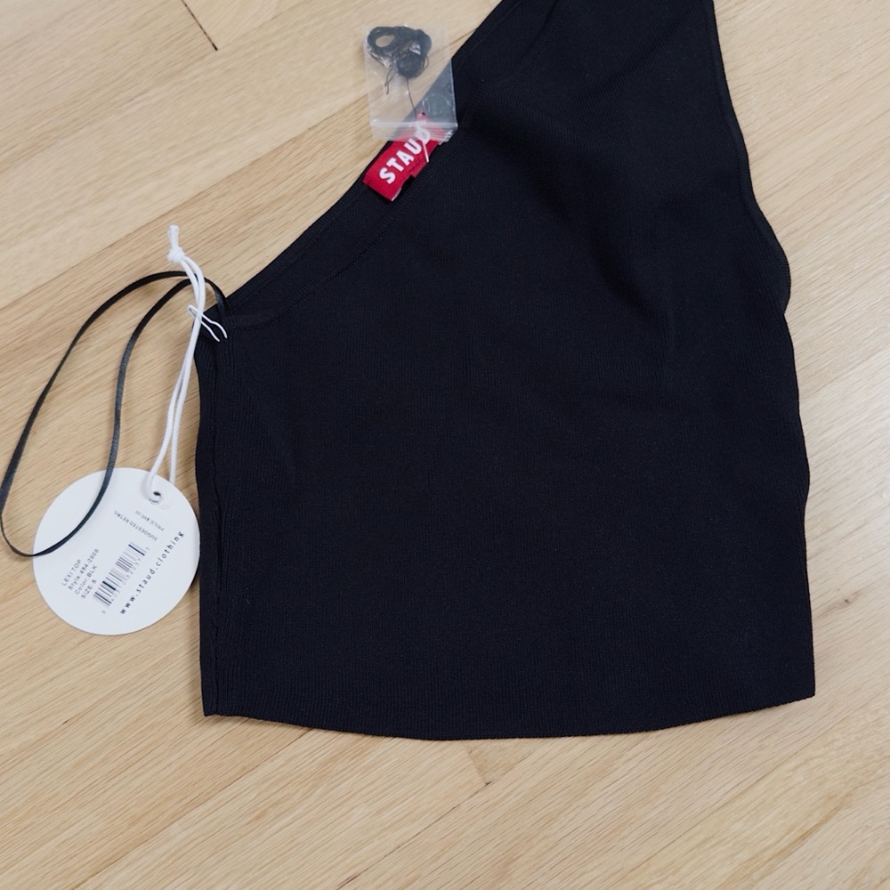 STAUD Lexi One-Shoulder Top (black colorway only)